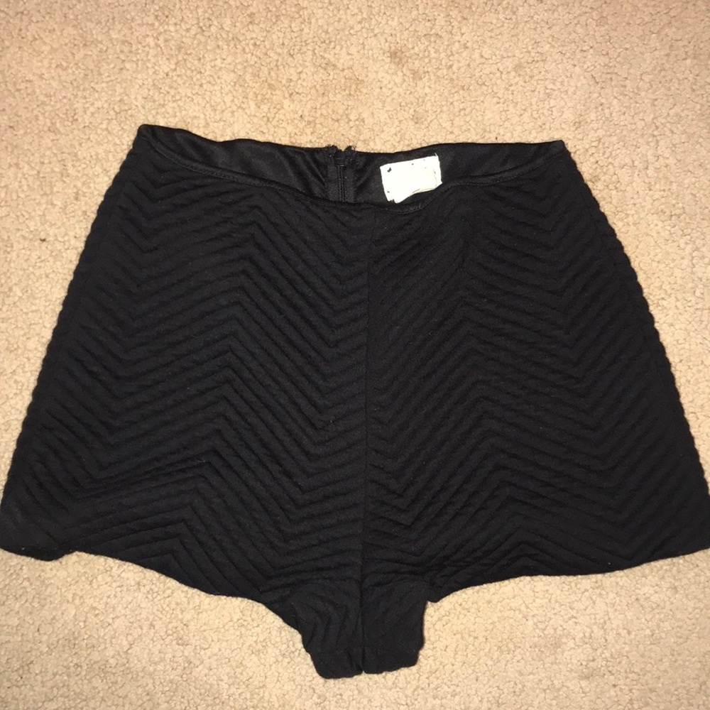Black high waist fabric shorts 6